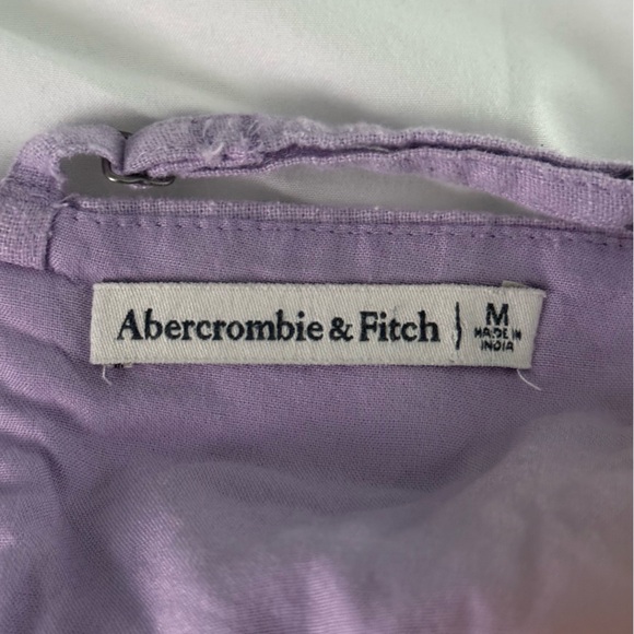 Abercrombie & Fitch Corset Seamed Linen Blend Mini Dress in Lilac - Picture 4 of 4